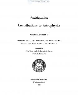 F. L. Whipple, L. G. Boyd, J. A. Hynek & G. F. Schilling - Orbital Data and Preliminary Analyses of Satellites 1957 Alpha and 1957 Beta - 1958-1