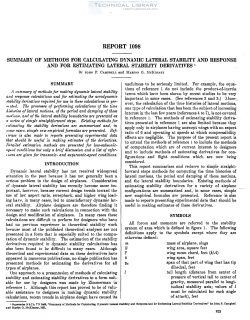 naca-report-1098 Summary of Methods for Calculating Dynamic Lateral Stability and Response and for Estimating Lateral Stability Derivatives-1