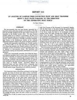 naca-report-1111 An Analysis of Laminar Free Convection Flow and Heat Transfer about a Flat Plate Parallel to the Direction of the Generating Body Force-1