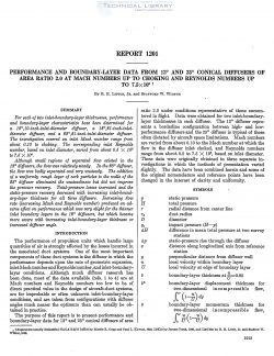 naca-report-1201-performance-and-boundary-layer-data-from-12-and-23-conical-diffusers-of-area-ratio-2-0-at-mach-numbers-up-to-chocking-and-reynolds-numbers-up-to-7-5x10-1