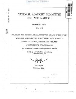 naca-tn-1742-stability-and-control-characteristics-at-low-speed-of-an-airplane-model-having-a-38-7-sweptback-wing-with-aspect-1