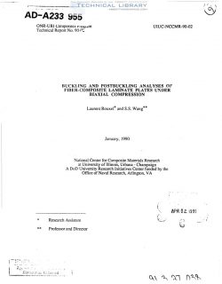 AD-A233955 Buckling and Postbuckling Analysis of Fiber-Composite Laminate Plates under Biaxial Compression