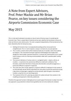 Airports Commission - Key Issues Considering the Airports Commission Economic Case - May 2015