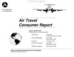 FAA - Air Travel Consumer Report - August 1999