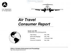 FAA - Air Travel Consumer Report - July 1999