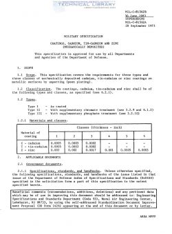 MIL-C-81562B Coatings, Cadmium, Tin-Cadmium and Zinc (Mechanically Deposited)