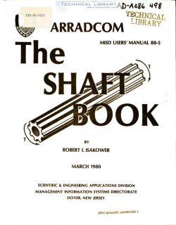 MISD USERS MANUAL 80-5 The Shaft Book