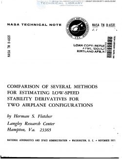 NASA-TN-6531 Comparison of Several Methods for Estimating Low-Speed Stability Derivatives for Two Airplane Configurations