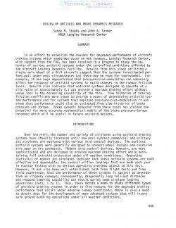 S. M. Stubbs & J. A. Tanner - Review of Antiskid and Brake Dynamics Research